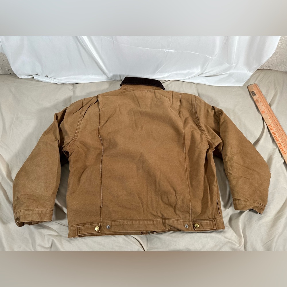Dickies Detroit Full Zip Blanket Lined Workwear Large Cropped Tan Jacket Flawed - Picture 13 of 15